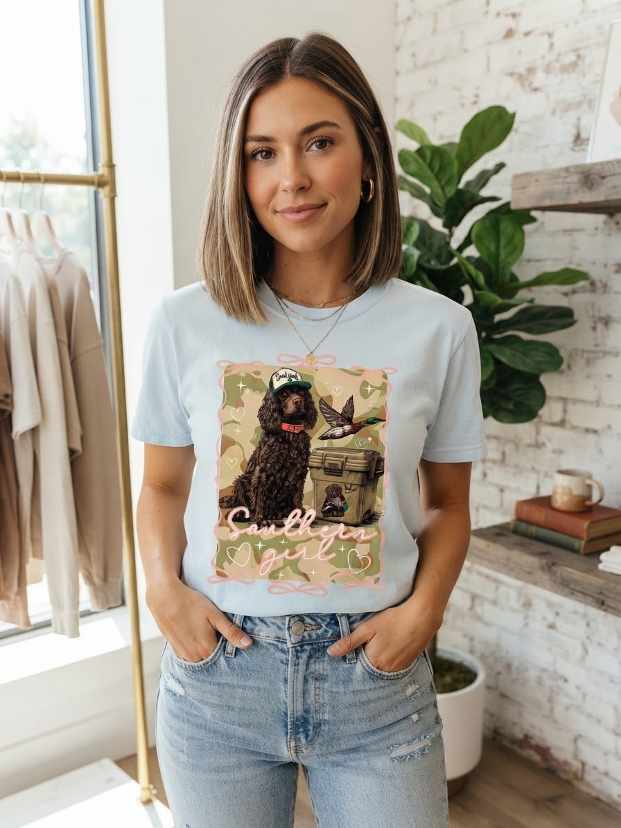 Southern Girl Duck Hunting Camo Graphic Tee