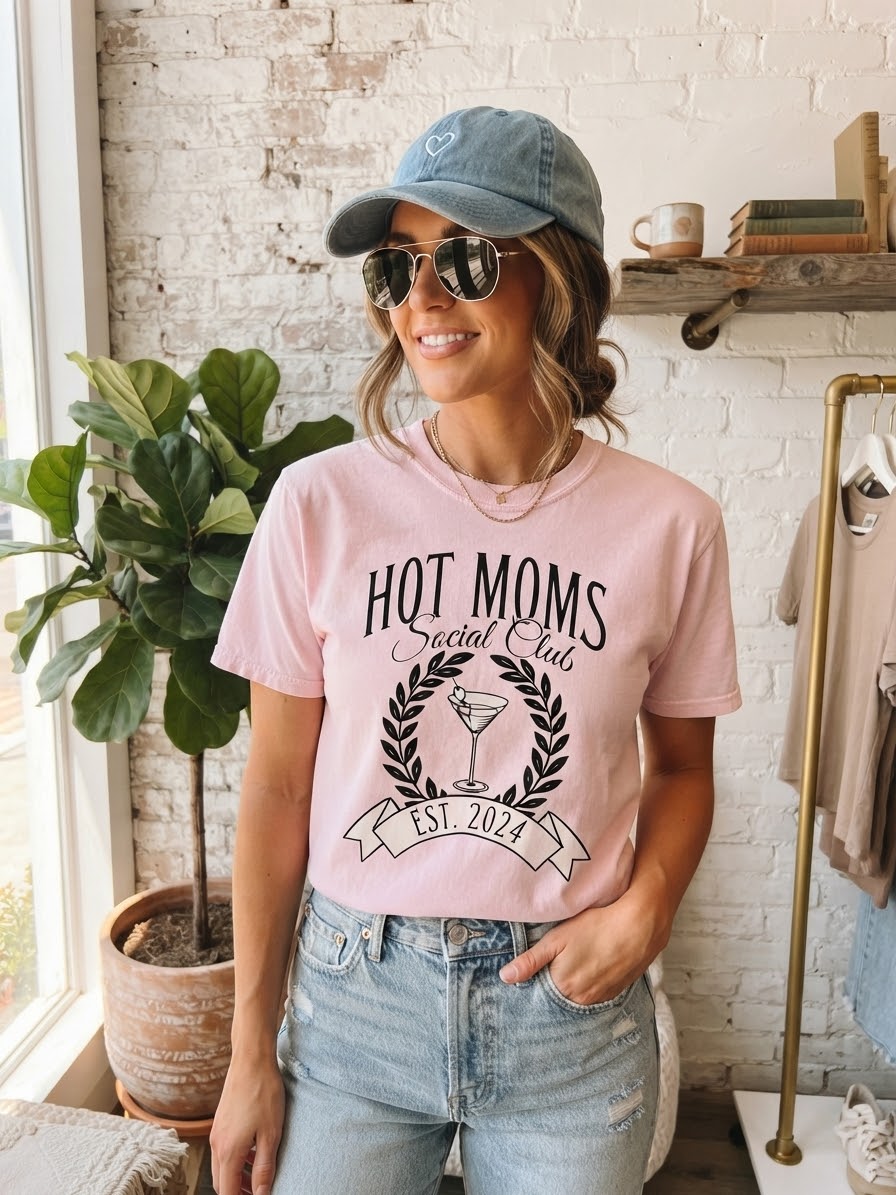 Hot Moms Social Club Est. 2024 Graphic Tee