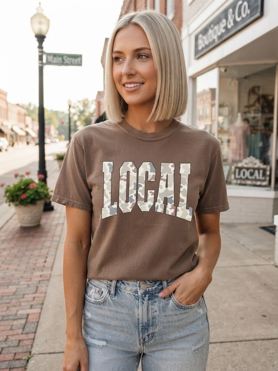 Local Camo Print Graphic Tee