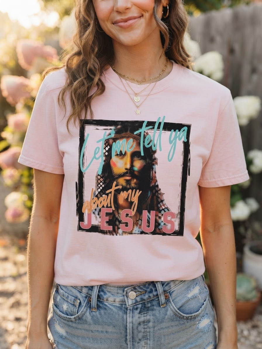 Let Me Tell Ya About My Jesus Retro Graphic Tee