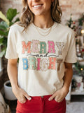 Merry and Bright Varsity Letter Graphic Tee