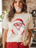 Bubblegum Santa Heart Sunglasses Graphic Tee